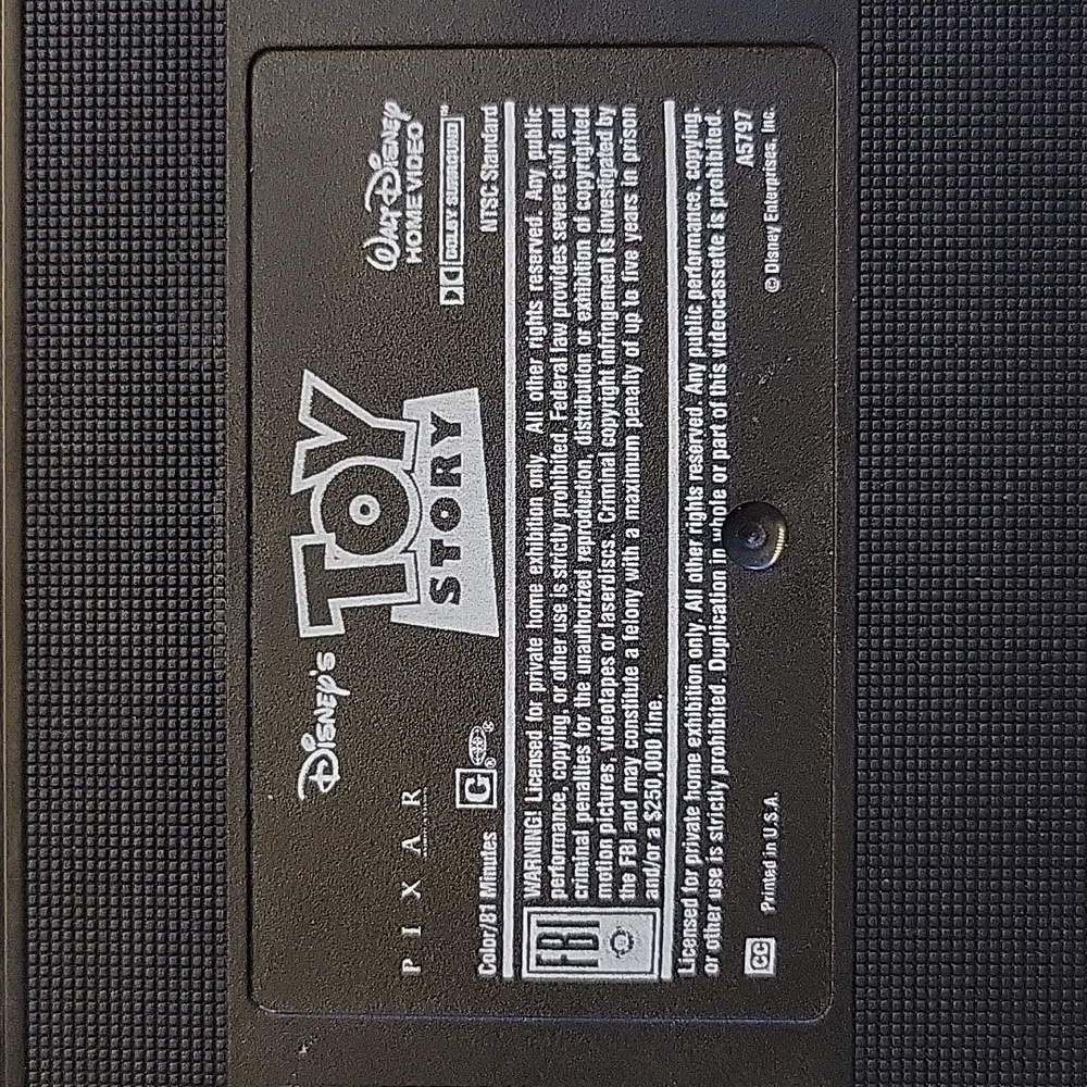 Walt Disney Pixar Toy Story VHS Tape